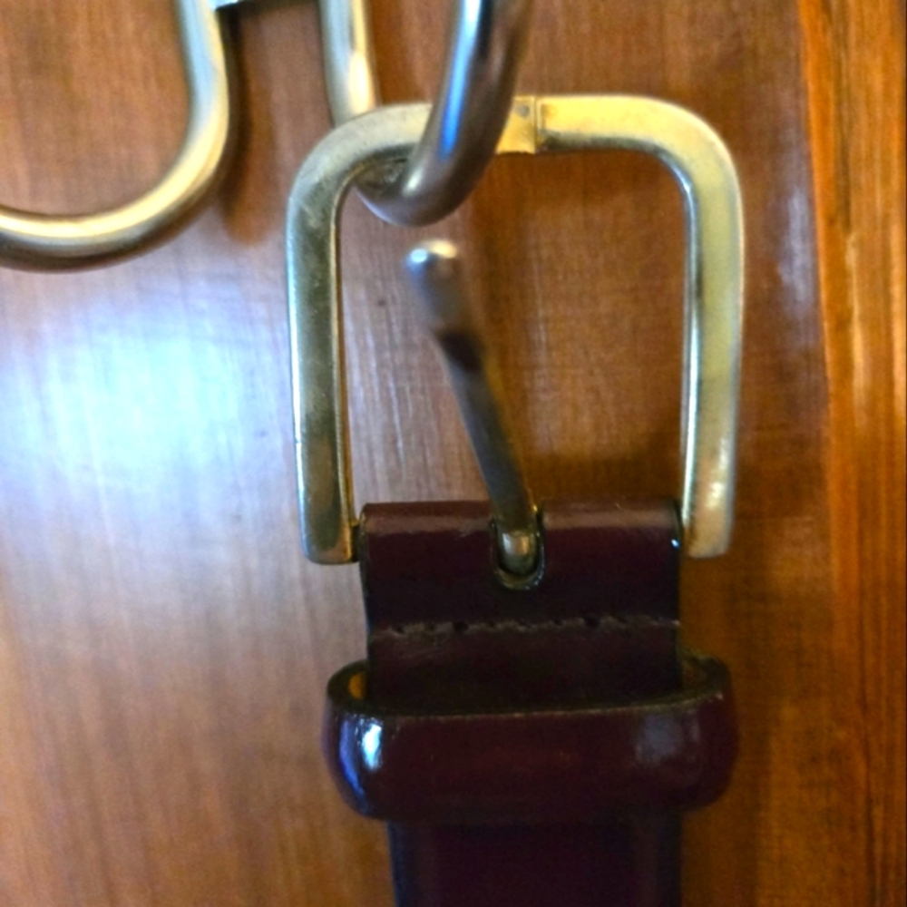 Trafalgar Italian Handmade Palladio Antique Burgundy Calf Leather Belt